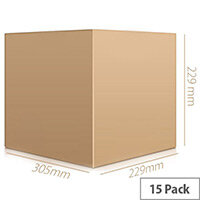 Packing Cardboard Boxes Double Wall Strong Flat Packed 305x229x229mm (Pack 15) Packing Cardboard Boxes Double Wall Strong Flat Packed 305x229x229mm (Pack 15)