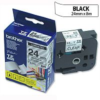 Brother TZ151 P-touch TZ Tape 24mm x 8m Black on Clear