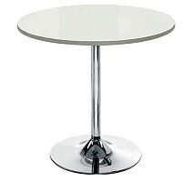 Ellipse Trumpet Base Circular Cafe Table White Ellipse Trumpet Base Circular Cafe Table White