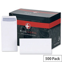 Plus Fabric White DL Envelopes Self Seal Pocket 110gsm Pack of 500 Plus Fabric White DL Envelopes Self Seal Pocket 110gsm Pack of 500