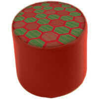 Link Radius Circular Stool Red - Fully Upholstered in Durable 2 Tone Fabric, Part of LINK Modular Soft Seating Range Link Radius Circular Stool Red - Fully Upholstered in Durable 2 Tone Fabric, Part of LINK Modular Soft Seating Range