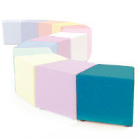Link Segment Angled Cube Stool Blue - Fully Upholstered in Durable Fabric, Part of LINK Modular Soft Seating Range Link Segment Angled Cube Stool Blue - Fully Upholstered in Durable Fabric, Part of LINK Modular Soft Seating Range