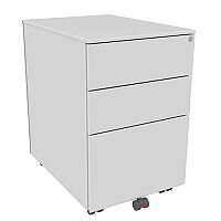 Mobile Steel Pedestal With 2 Stationery & 1 Filing Drawer 390mm Wide Silver Kito X-Series Mobile Steel Pedestal With 2 Stationery & 1 Filing Drawer 390mm Wide Silver Kito X-Series
