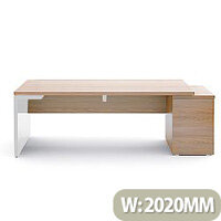 Mito Executive Desk With Right Hand Pedestal 2020mm Light Sycamore & White Mito Executive Desk With Right Hand Pedestal 2020mm Light Sycamore & White