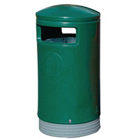 Outdoor Hooded Top Litter Bin 75 Litre Green 321771 124493