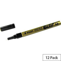 Pilot Gold Medium Bullet Tip Permanent Marker Pack of 12 SCGM Pilot Gold Medium Bullet Tip Permanent Marker Pack of 12 SCGM