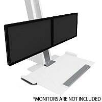 Humanscale QuickStand Height-Adjustable Dual Monitor Sit/Stand Workstation White QSWC30 Humanscale QuickStand Height-Adjustable Dual Monitor Sit/Stand Workstation White QSWC30