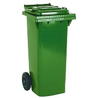 Wheelie Bin 240 Litre 2-Wheel Green - Wheeled bin for easy disposal of waste - Suitable for general waste or recyclables - 2 wheels add manoeuvrability