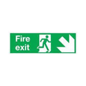 Safety Sign Fire Exit Running Man Arrow Down Right 150x450mm Self-Adhesive Vinyl Safety Sign Fire Exit Running Man Arrow Down Right 150x450mm Self-Adhesive Vinyl