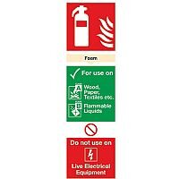 Safety Sign Fire Extinguisher Foam 280x90mm PVC