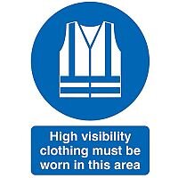 Safety Sign Hi-Vis Clothing Must be Worn A4 PVC