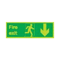 Safety Sign Niteglo Glow In The Dark Fire Exit Running Man Arrow Down 150x450mm Self-Adhesive Safety Sign Niteglo Glow In The Dark Fire Exit Running Man Arrow Down 150x450mm Self-Adhesive