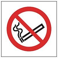 Safety Sign No Smoking Symbol 100x100mm Self-Adhesive Pack of 5 KP01N/S