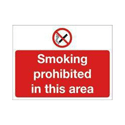 Safety Sign Smoking Prohibited in This Area 450x600mm PVC Pack of 1 P35Z/R Safety Sign Smoking Prohibited in This Area 450x600mm PVC Pack of 1 P35Z/R