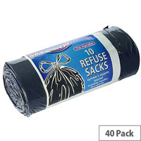 Safewrap Black Tie Handle 96 Litres Refuse Sacks on a Roll Pack of 40 0447 Safewrap Black Tie Handle 96 Litres Refuse Sacks on a Roll Pack of 40 0447