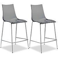 Zebra Antishock Bar Stool With H650mm Chrome Base Translucent Smoked Grey Set of 2 Zebra Antishock Bar Stool With H650mm Chrome Base Translucent Smoked Grey Set of 2