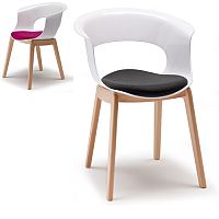 Natural Miss B Antishock Canteen & Breakout Wooden Leg Chair With Cushion Glossy White Set of 2 Natural Miss B Antishock Canteen & Breakout Wooden Leg Chair With Cushion Glossy White Set of 2