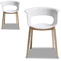 Natural Miss B Antishock Canteen & Breakout Wooden Leg Chair Glossy White Set of 2 Natural Miss B Antishock Canteen & Breakout Wooden Leg Chair Glossy White Set of 2