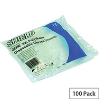Shield Embossed Polythene Clear Disposable Gloves Large Pack of 100 In Bag Shield GD52 Shield Embossed Polythene Clear Disposable Gloves Large Pack of 100 In Bag Shield GD52