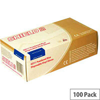 Disposable Powdered Vinyl Gloves Blue Large Box of 100 Shield 2 GD11 Disposable Powdered Vinyl Gloves Blue Large Box of 100 Shield 2 GD11
