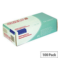 Disposable Powder-Free Vinyl Gloves Clear Large Box of 100 Shield 2 GD09 Disposable Powder-Free Vinyl Gloves Clear Large Box of 100 Shield 2 GD09