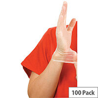 Disposable Powder-Free Vinyl Gloves Clear Small Box of 100 Shield 2 GD09