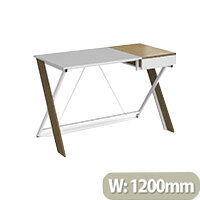 Sidon Home Office Workstation With Pull Out Drawer English Oak With White Frame W1200xD600xH760mm Sidon Home Office Workstation With Pull Out Drawer English Oak With White Frame W1200xD600xH760mm