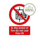 SignsLab Red/White Fire Lift Warning Sign Size A5 (H210xW148mm) SignsLab Red/White Fire Lift Warning Sign Size A5 (H210xW148mm)