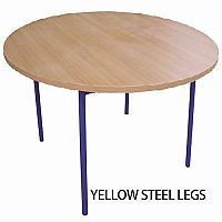 Round Primary School Classroom Table Beech/Yellow 1200x550mm #PSD Round Primary School Classroom Table Beech/Yellow 1200x550mm #PSD