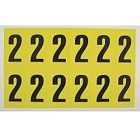 Adhesive Label Bin Sticker Number 2 H19xW14mm 36 Characters Per Sheet Black Text On Yellow