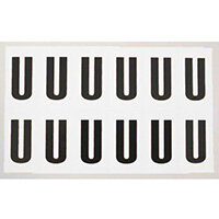 Adhesive Label Bin Sticker Letter U HxW 56x21mm Black Text On White