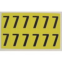 Adhesive Label Bin Sticker Number 7 H130xW45mm 5 Characters Per Sheet Black Text On Yellow