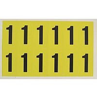 Adhesive Label Bin Sticker Number 1 H230xW140mm 1 Character Per Sheet Black Text On Yellow