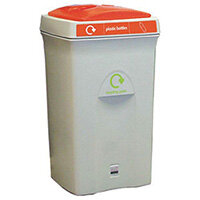 Recycling Bin Plastic Bottles 100 Litre Grey/Orange 124609 Recycling Bin Plastic Bottles 100 Litre Grey/Orange 124609