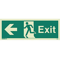 Photoluminescent Exit Sign Exit Arrow Left HxW 150X400mm