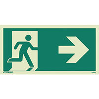 Photoluminescent Safety Way Guidance Sign Arrow Right HxW 150X300mm