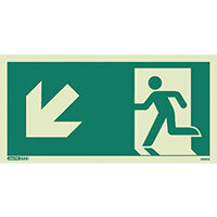 Photoluminescent Safety Way Guidance Sign Arrow Down Left HxW 200X400mm