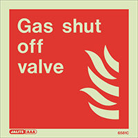 Photoluminescent Fire Fighting Equipment Notices Gas Shut Off Valve HxW 150X150mm Photoluminescent Fire Fighting Equipment Notices Gas Shut Off Valve HxW 150X150mm