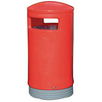 Outdoor Hooded Top Bin Red 75L
