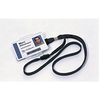 Textile Badge Necklace Black Pack of 10
