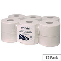 Andarta Standard Mini Jumbo Dispenser Toilet Tissue Refill Rolls 150m 2 Ply White Toilet Tissue Pack 12 Andarta Standard Mini Jumbo Dispenser Toilet Tissue Refill Rolls 150m 2 Ply White Toilet Tissue Pack 12