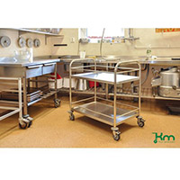 Stainless Steel Trolley With Retaining Bars And 2 Shelves Capacity 100kg