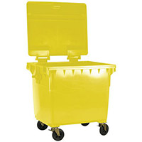 4-Wheel Wheelie Bin With Lid 660L Yellow