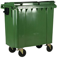 4-Wheel Wheelie Bin With Lid 770L Green