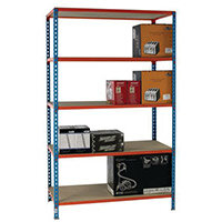 Simonclick Standard Duty Boltless Chipboard 5 Shelf Unit HxWxD 2000x1200x500mm - 175kg Shelf Capacity, 5 Year Guarantee