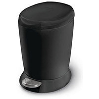 Mini Plastic Waste Pedal Bin Black 6L