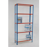 Simonclick Boltless Shelving Unit With 5 Melamine Faced Shelves HxWxD 2000x900x500mm - 175kg Shelf Capacity, Easy To Clean Shelf Surface