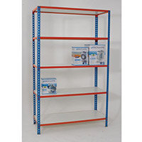 Simonclick Boltless Shelving Unit With 5 Melamine Faced Shelves HxWxD 2000x1200x500mm - 175kg Shelf Capacity, Easy To Clean Shelf Surface