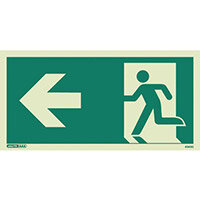 Photoluminescent Safety Way Guidance Sign Arrow Left HxW 100x200mm