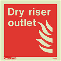 Photoluminescent Fire Fighting Equipment Notices Dry Riser Outlet HxW 150x150mm Photoluminescent Fire Fighting Equipment Notices Dry Riser Outlet HxW 150x150mm